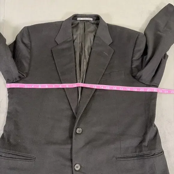 Hickey Freeman Black 100% Pure Cashmere Sport Coat Jacket Made in USA Blazer 43R